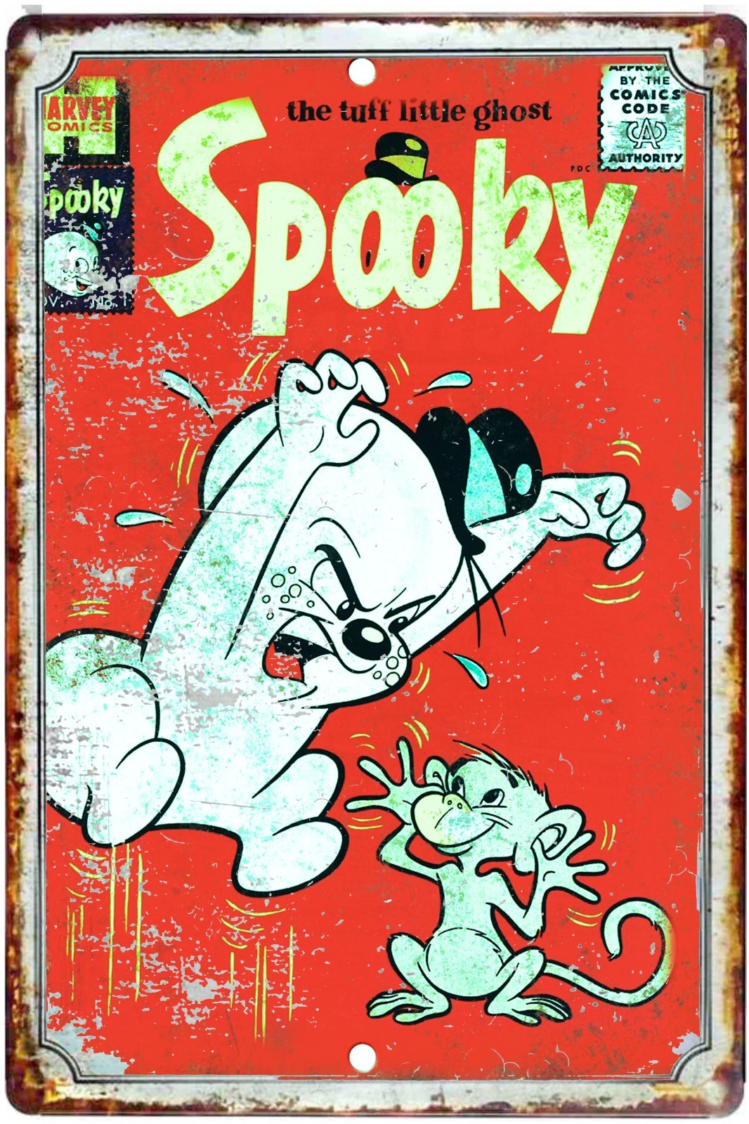 Spooky Comic Book Cover 1939 Advertising Tin Sign Size to 12 x18 Fun Books