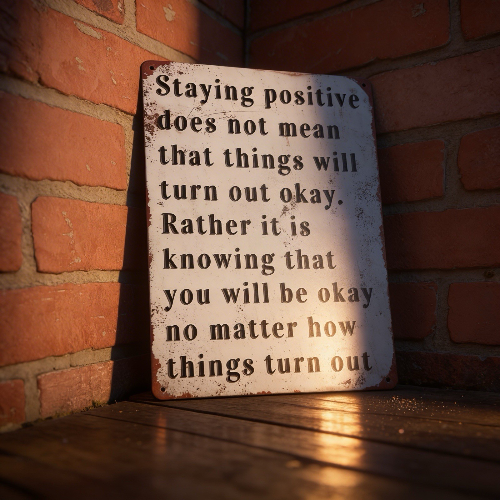 12″x8″ Rustic Patina Style “Staying Positive Doesn’t Mean” Inspirational Sign…