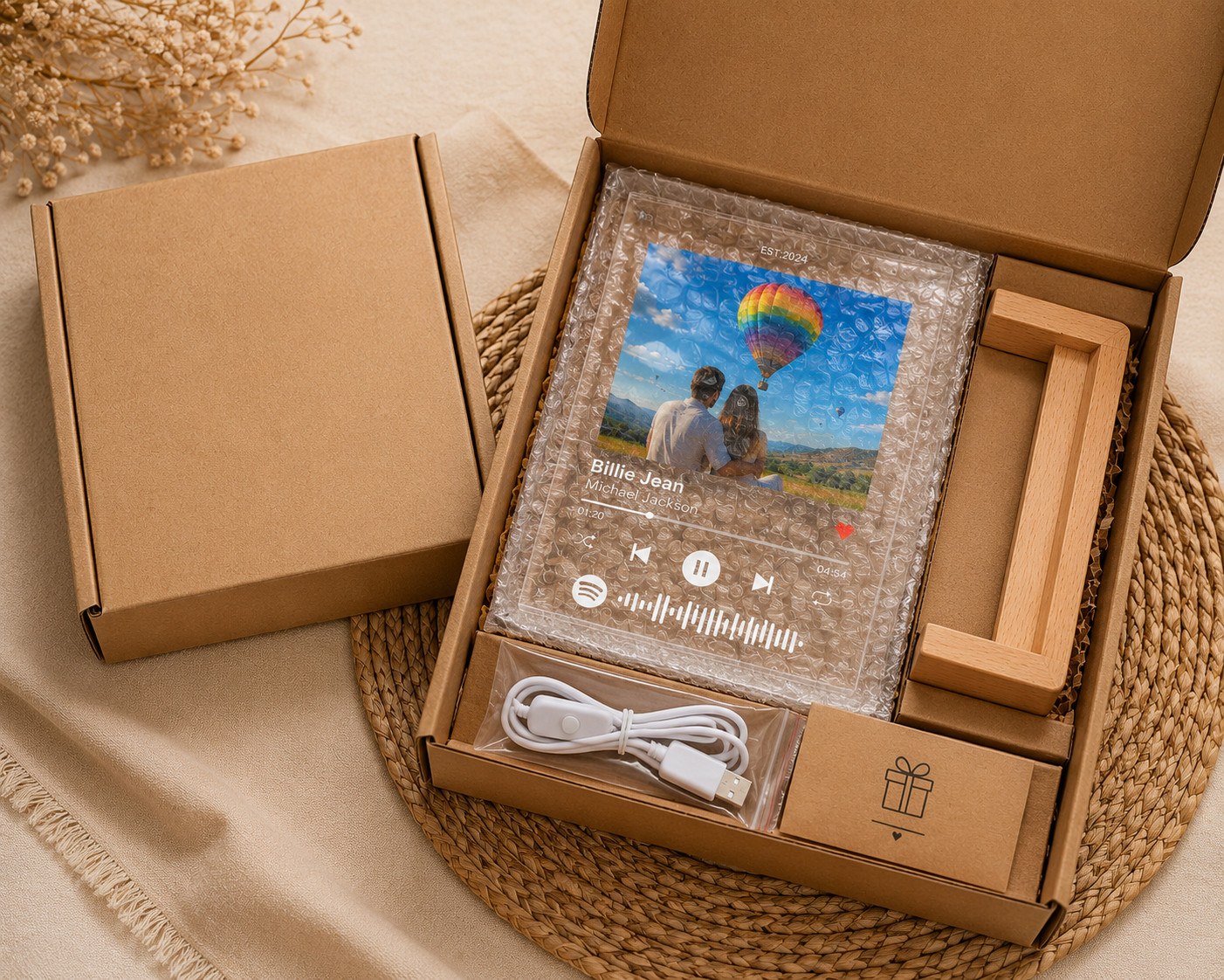 Personalized Spotify Song Plaque Custom Photo LED Night Light Music Gift