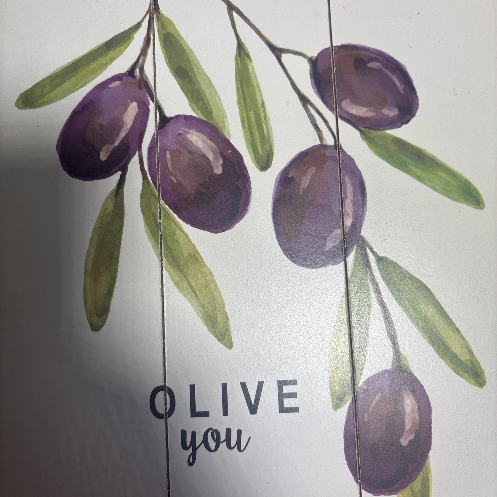 Simply Spring Wood Wall Decor Plaque “Olive You” Country Kitchen Farmhouse