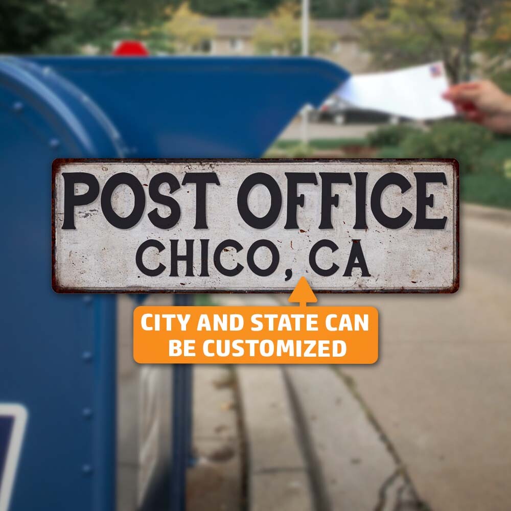 Personalized POST OFFICE City, State Custom Sign Americana Rustic 106180011001