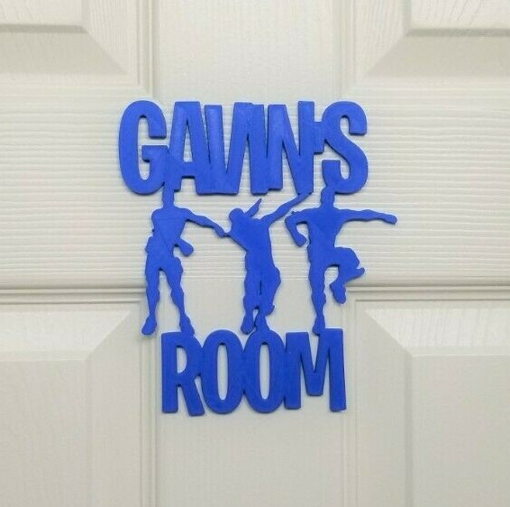 Fortnite Dances Personalized Custom Name Sign, Bedroom Door,Wall, 3D many Colors