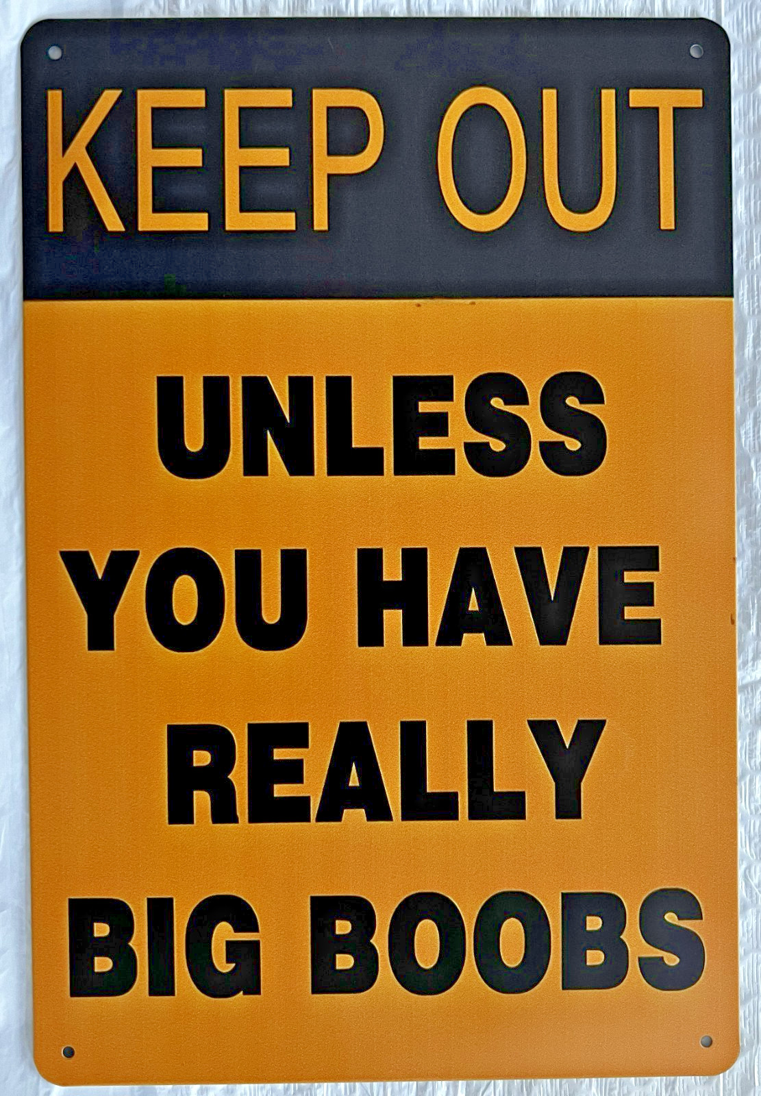 Keep Out Big Bazoombas Tin Sign (Ford Chevy Harley F-35 Topgun SOI F-14 F-4) W97
