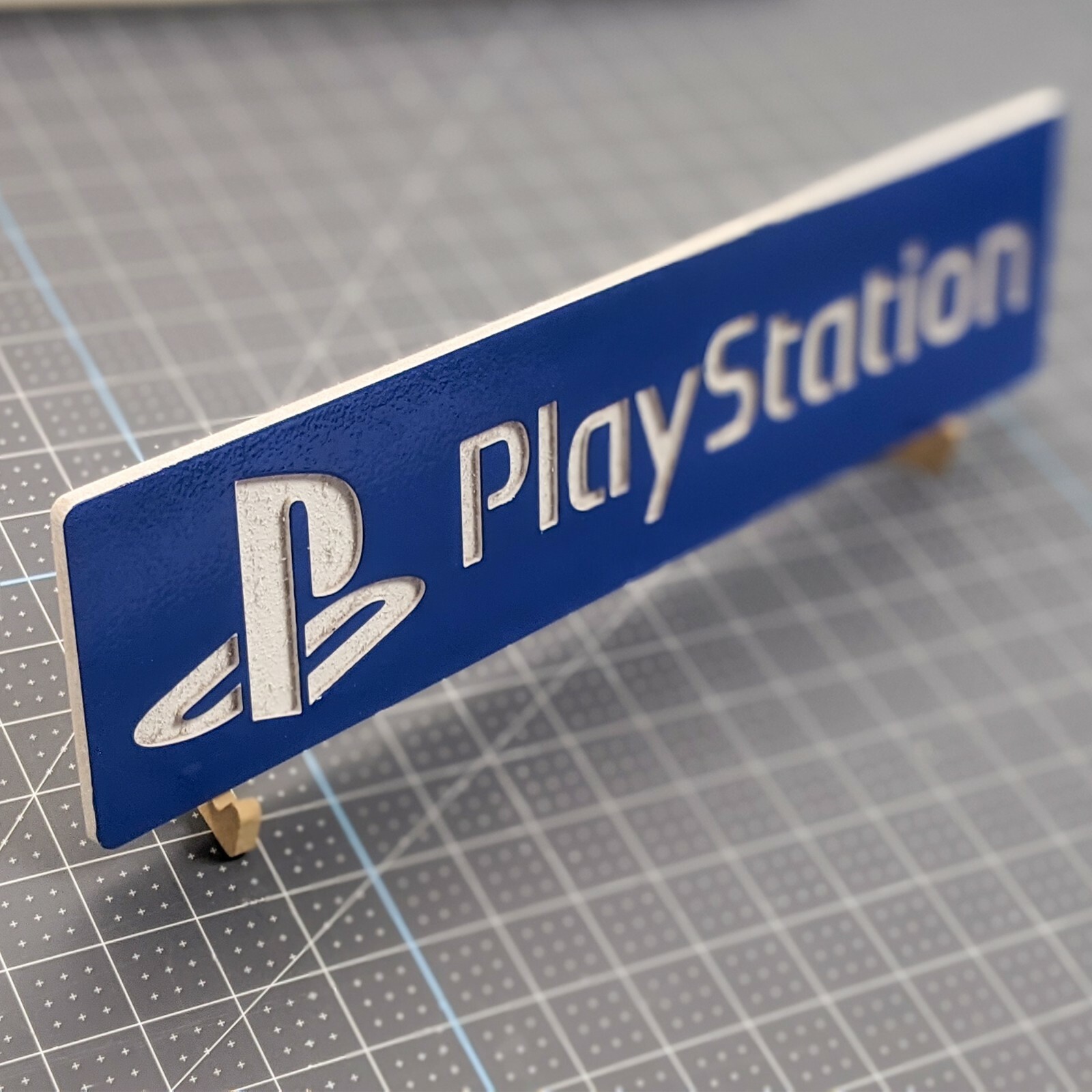 Large Engraved PlayStation Logo Video Game Wall Art Collectable Sign