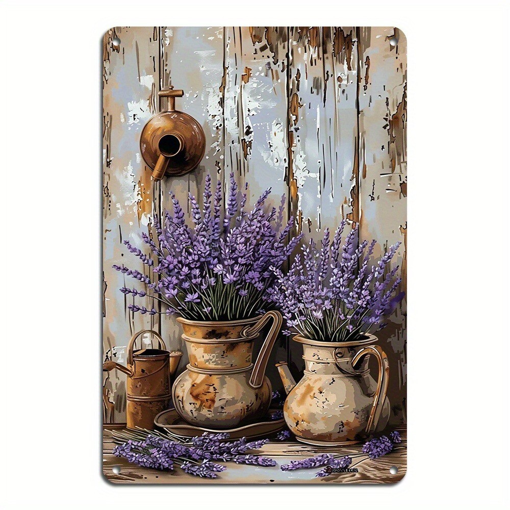 Lavender Wall Decor Tin Sign French Country Vintage Chic Signs Garden Yard 8×12″