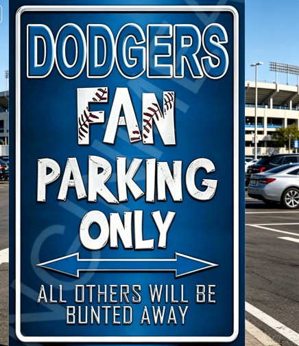 Los Angeles Dodgers Fan Parking Only Metal Sign Garage Outdoor Parking Wall Art
