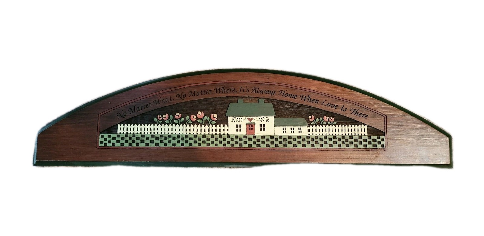 1992 Woodcutt Engaving Folk Art Over The Door Arch Handpainted No Matter…
