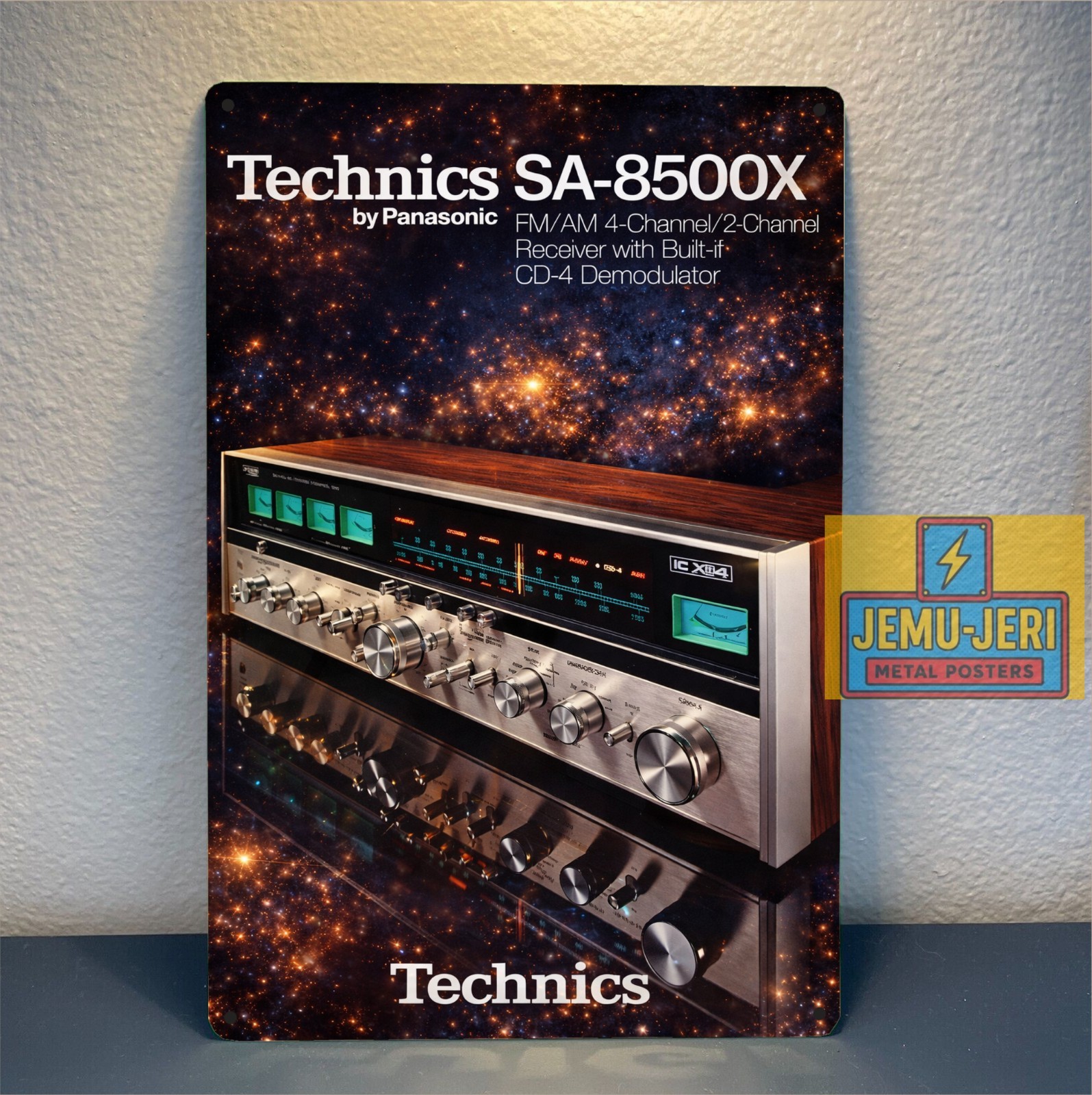 Technics SA-8500X Receiver Metal Poster Tin Sign Vintage Hi-Fi Audio Wall Art Ne