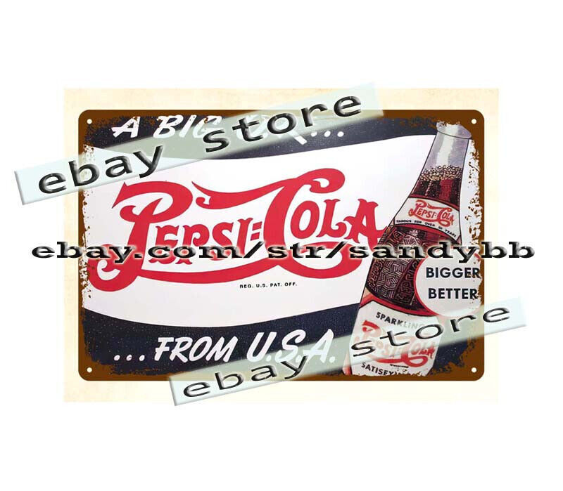 PEPSI COLA soda pop drink metal tin sign walls of decor