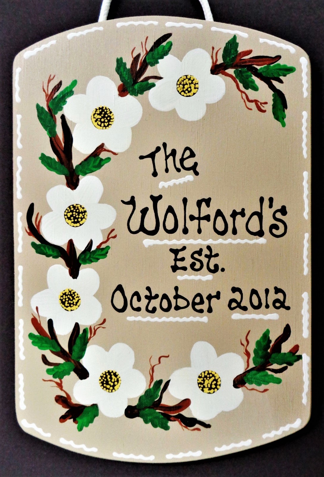 Floral PERSONALIZED Name/Est. Date FAMILY SIGN Door Wall Hanger Wood Plaque