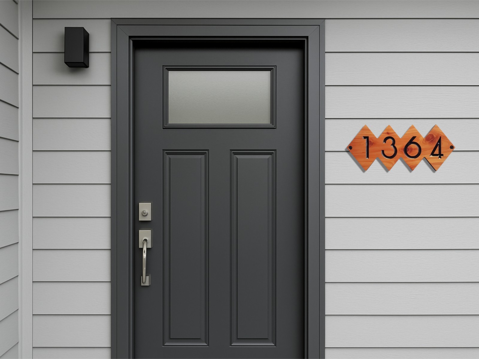 Custom House Address Sign Mid Century Modern Home Number Plaque Outdoor Wood MCM