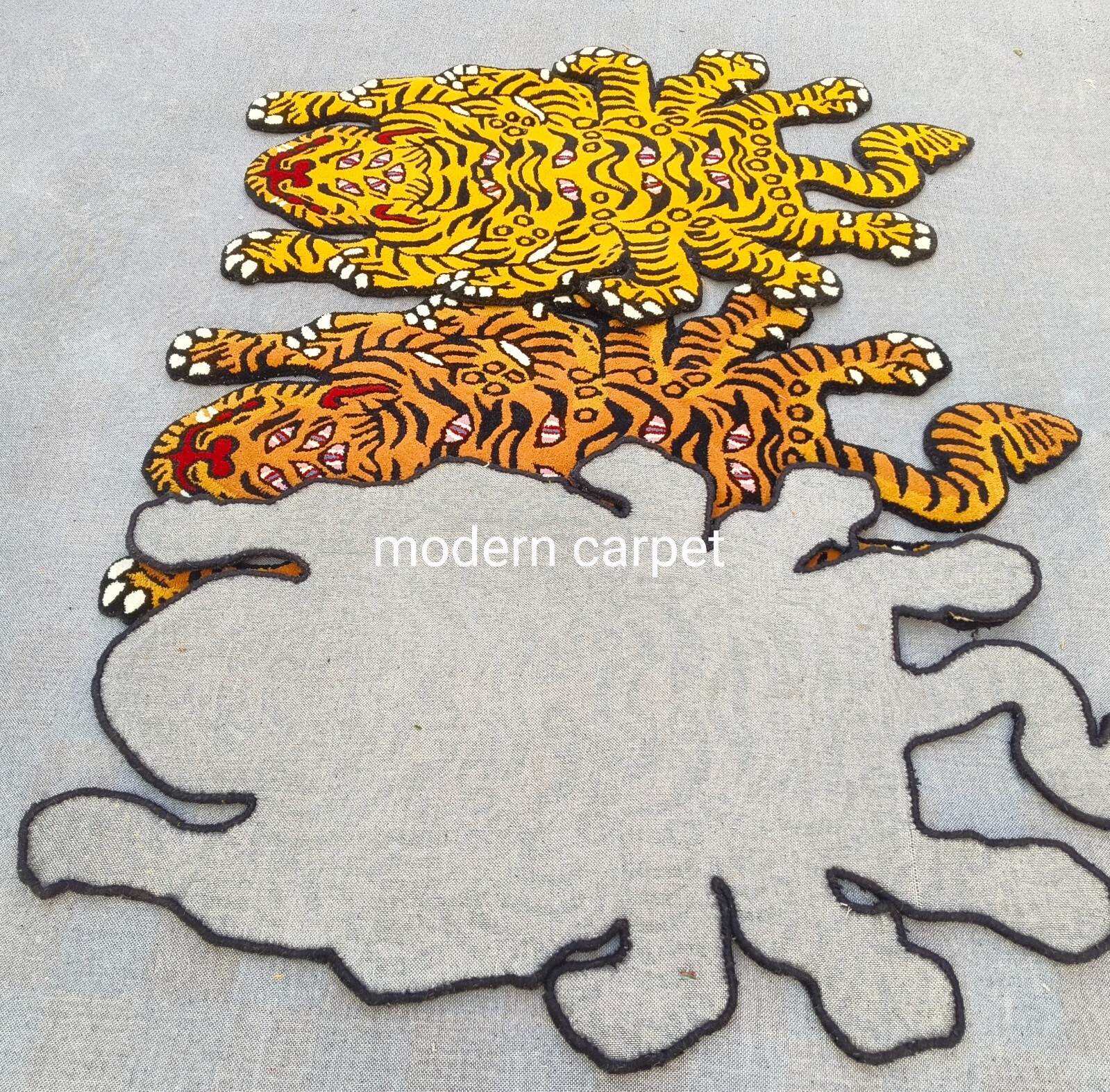Tibetan Tiger Rugs Handmade 100% Woolen Hand Tufted For Home Decoration