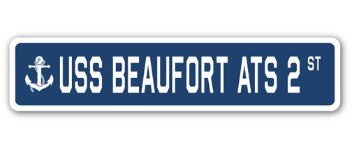 USS BEAUFORT ATS 2 Street Sign us navy ship veteran sailor gift