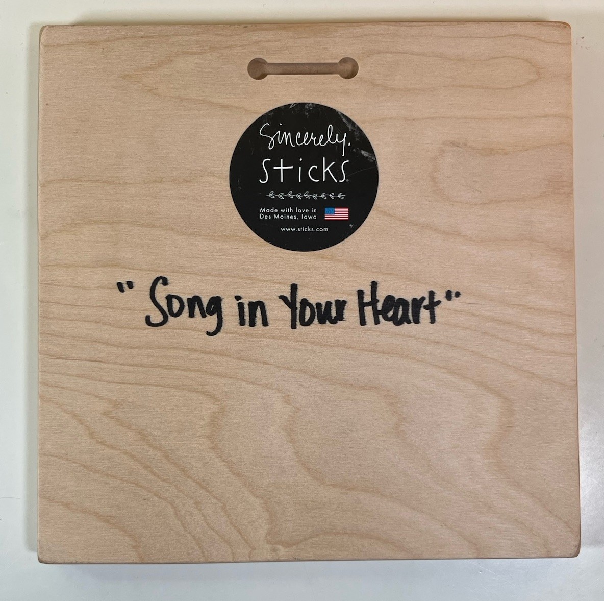 Sincerely Sticks Keep A Song In Your Heart 9″x9″ Wood Wall Hanging Plaque