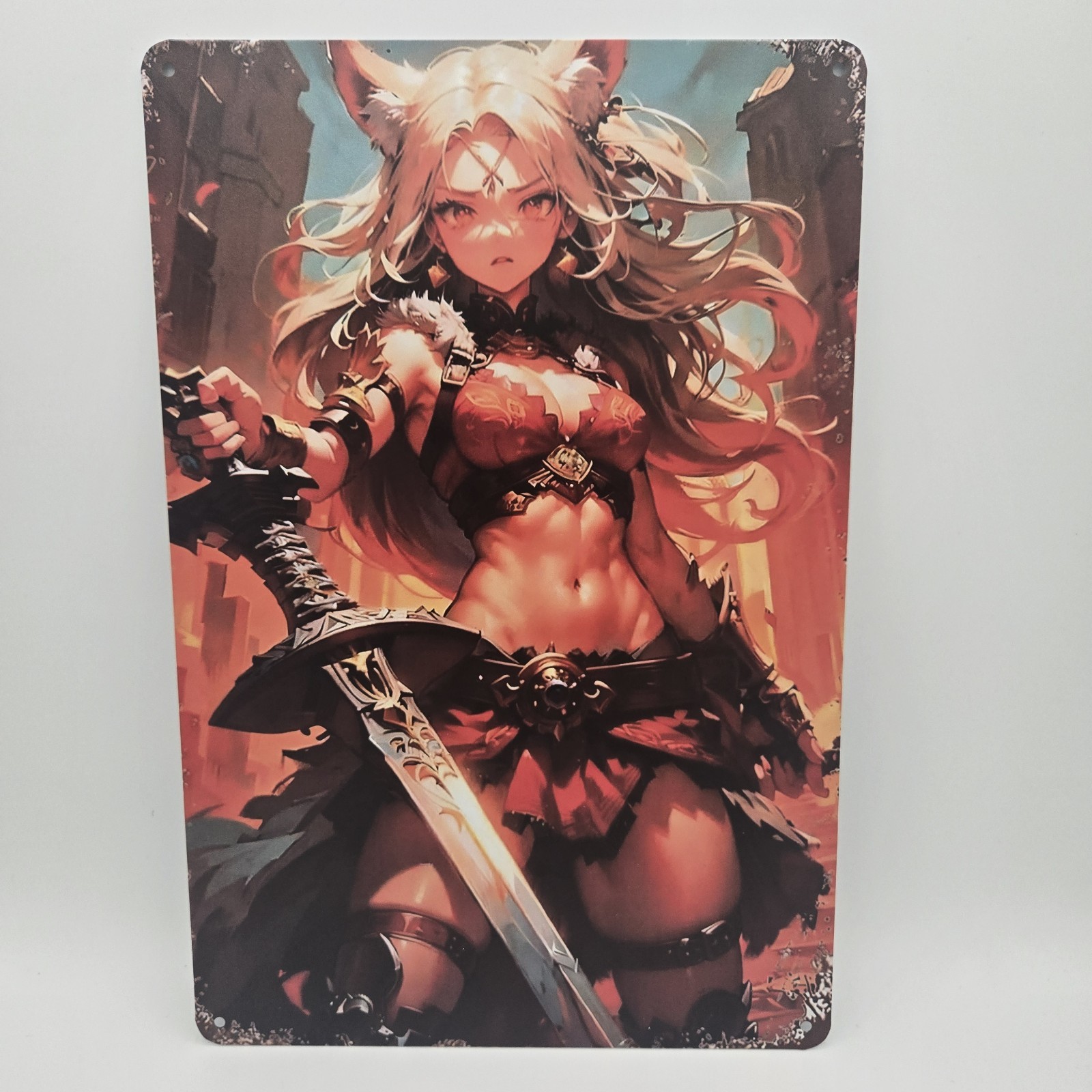 Pinup Anime Girl Metal Tin Sign Wall Posters 8×12
