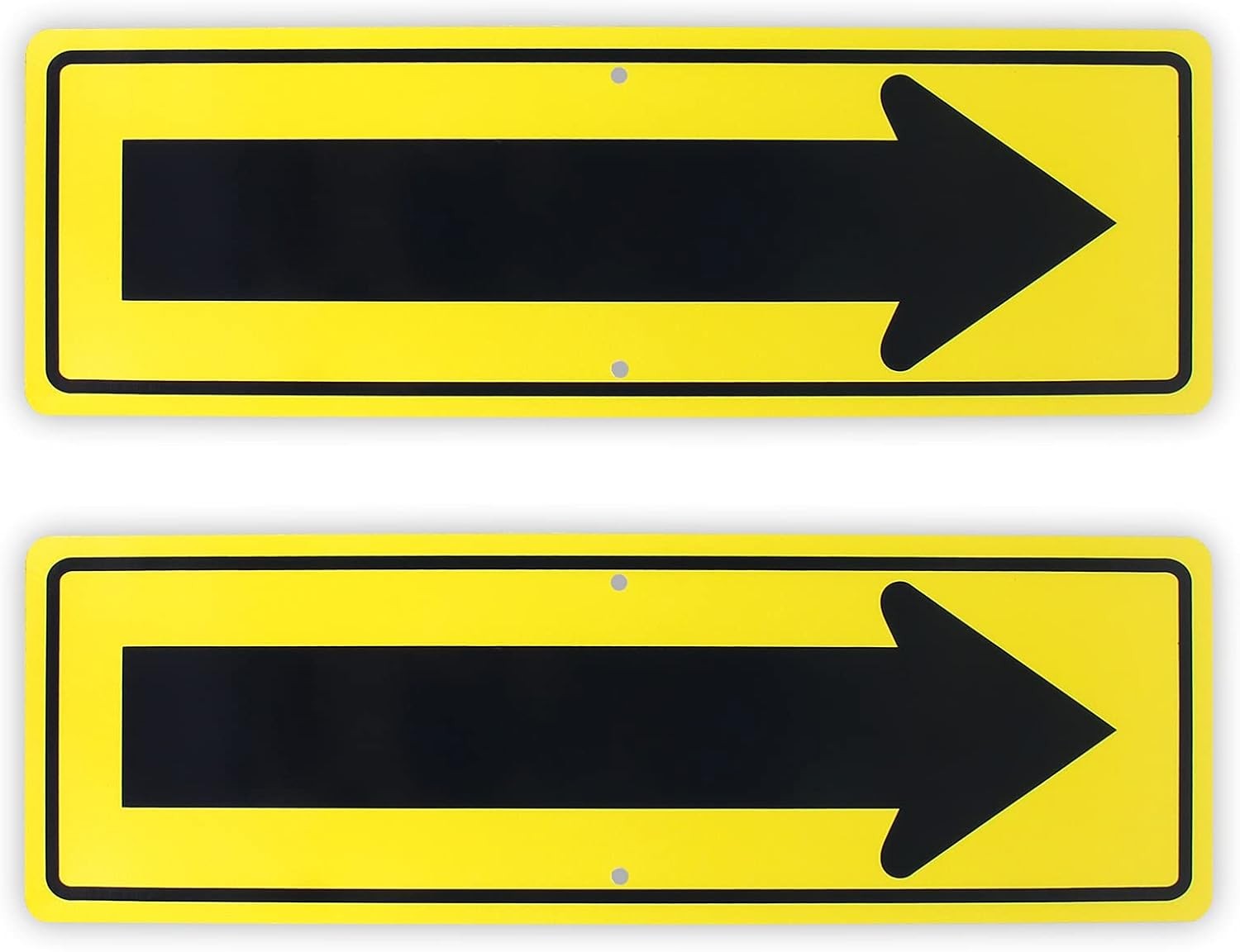 2-Pack Large Arrow Symbol Sign,for Indoor or 18” x 6”, Reflective Yellow