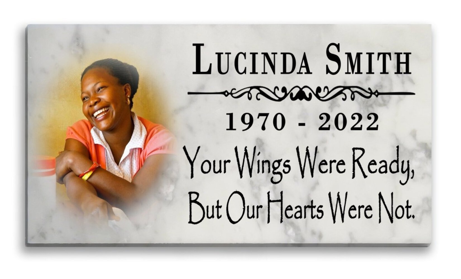 Memorial Stone with Photo – Personalized Marble Plaque for Loved One