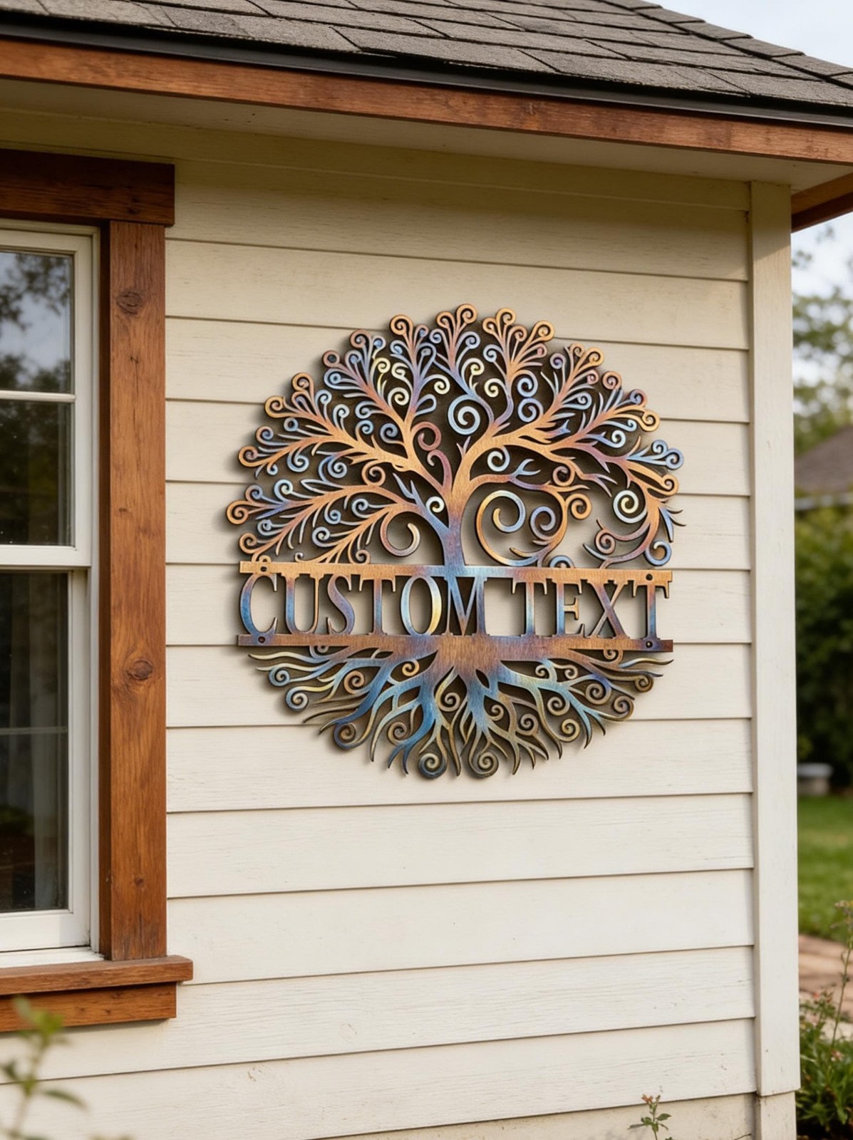 Custom Metal Tree of Life Wall Art, Personalized Family Name Decor