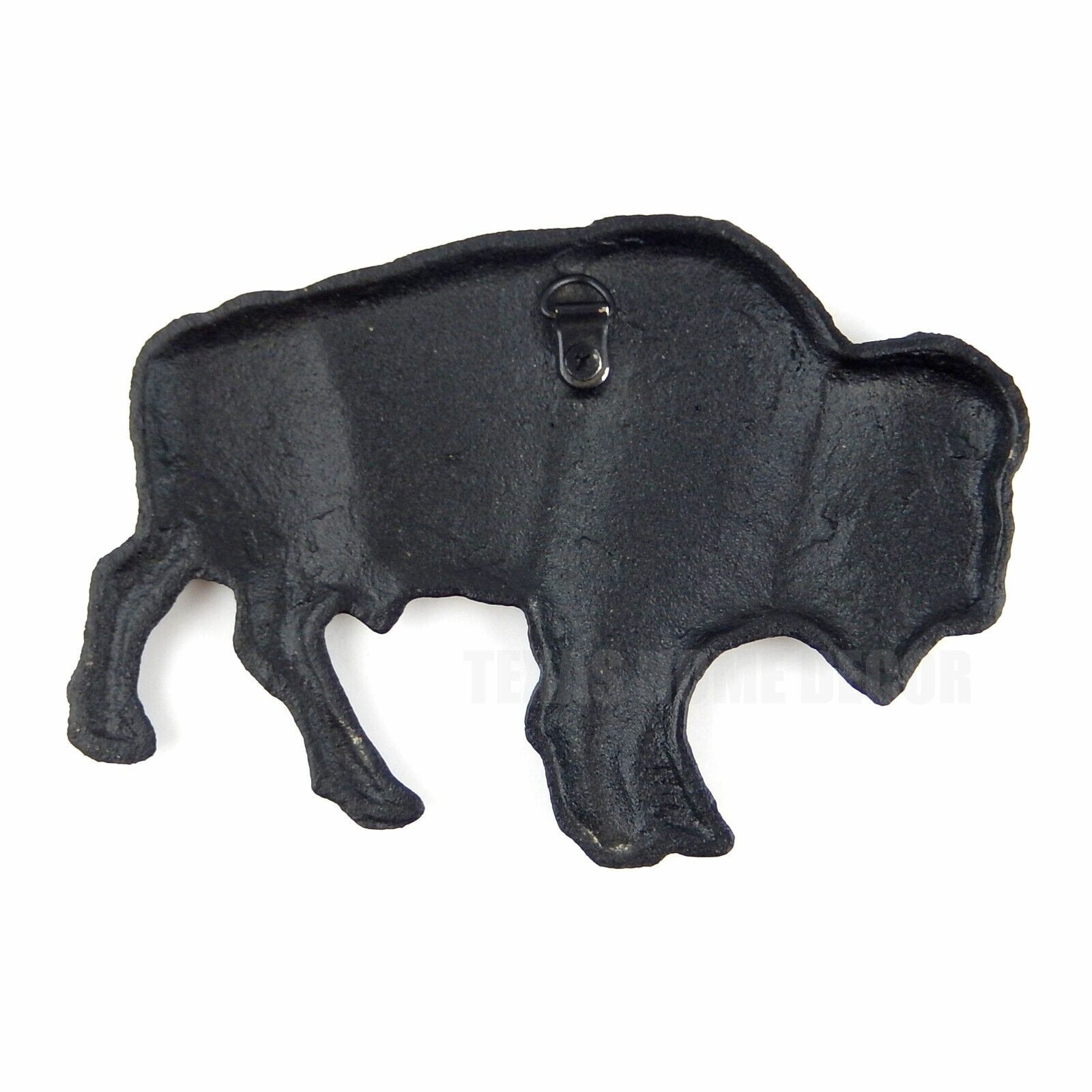 American Bison Buffalo Wall Decor Plaque Cast Iron Figurine Rustic Brown 7 x 5″
