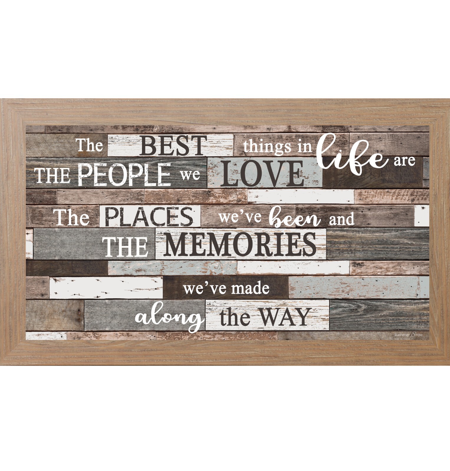 The Best Things in Life Wall Art – Long Horizontal Framed Rustic Quote Sign