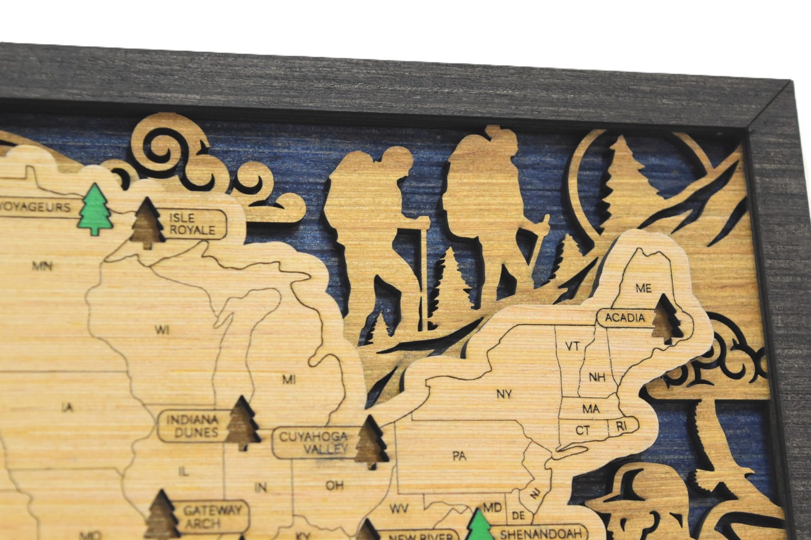 Handmade Wood National Parks Travel Map