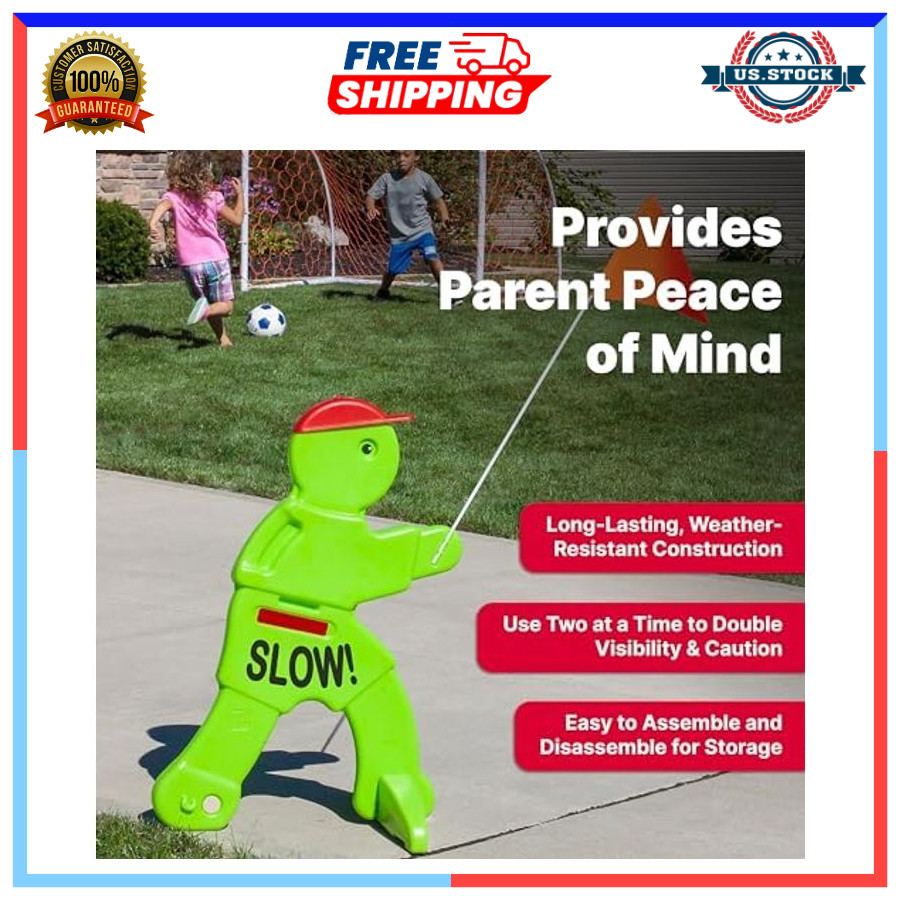 32″ Kids at Play Safety Sign Reflective Street Caution Sign with Warning Flag
