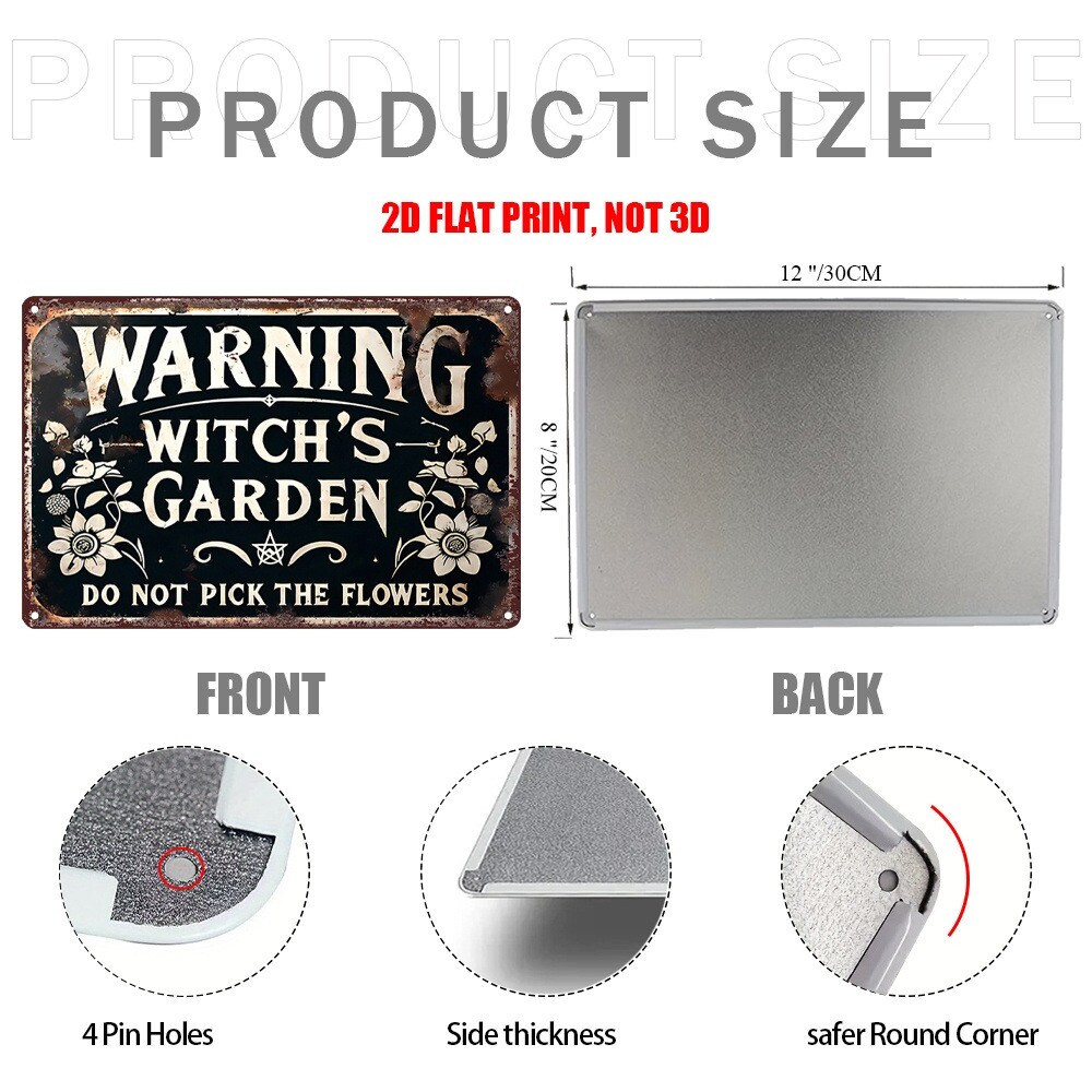 Warning Signs Do not Pick The Flowers Metal Sign Decorative Vintage Look 8x12in