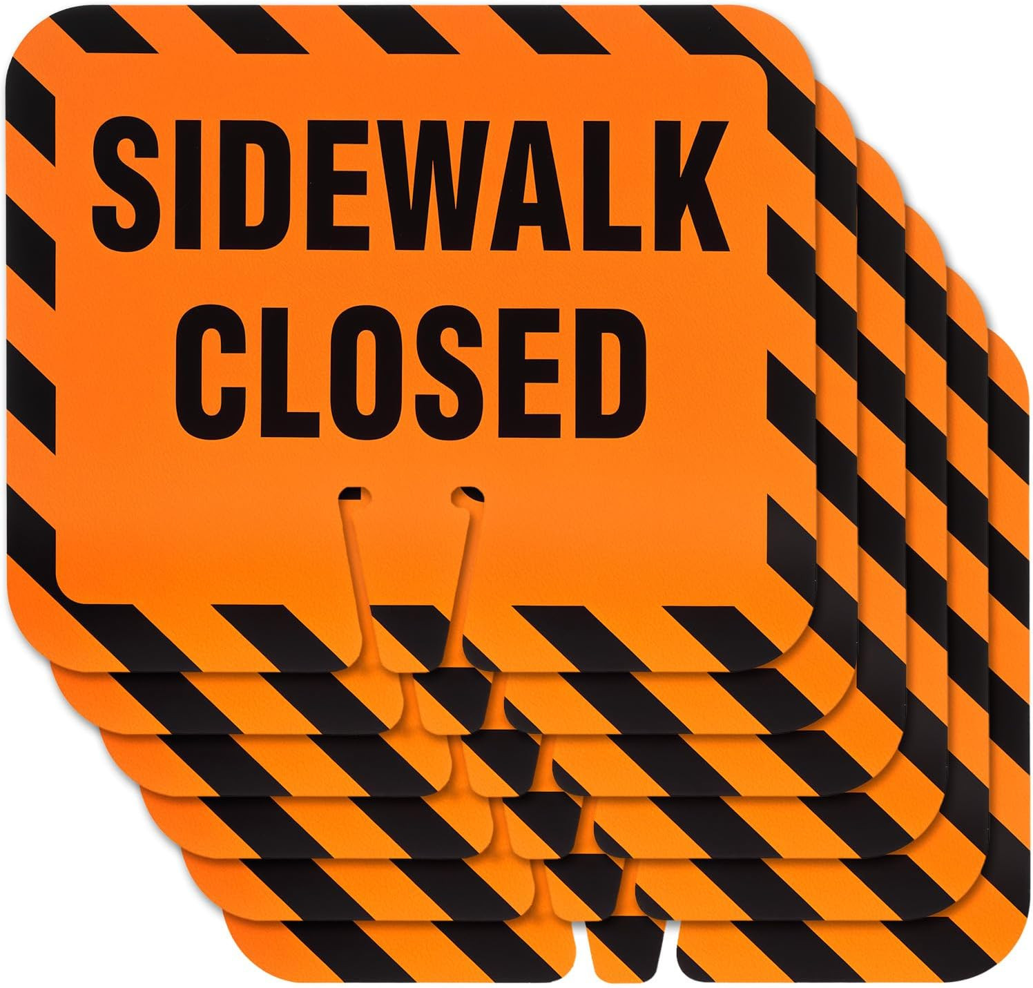 6-Pack Sidewalk Closed Cone Top Signs 10.4″x12.6″ PVC Double-Sided Road Safety