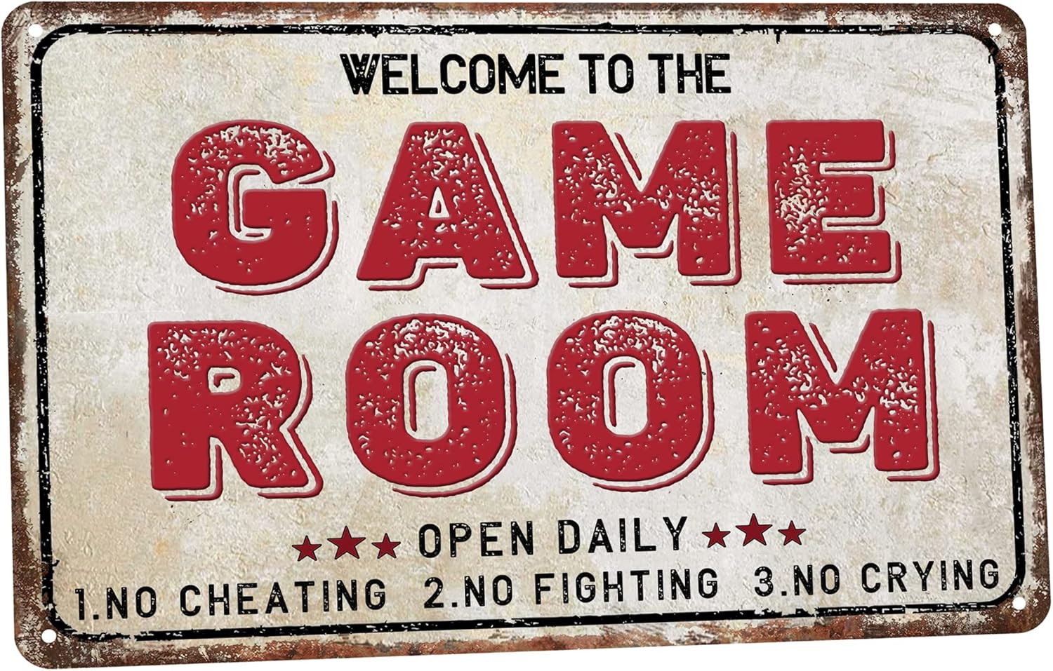 Decor 12” X 8” Game Room Vintage Tin Signs for Home Wall, Cafes, Bar, Man Cave