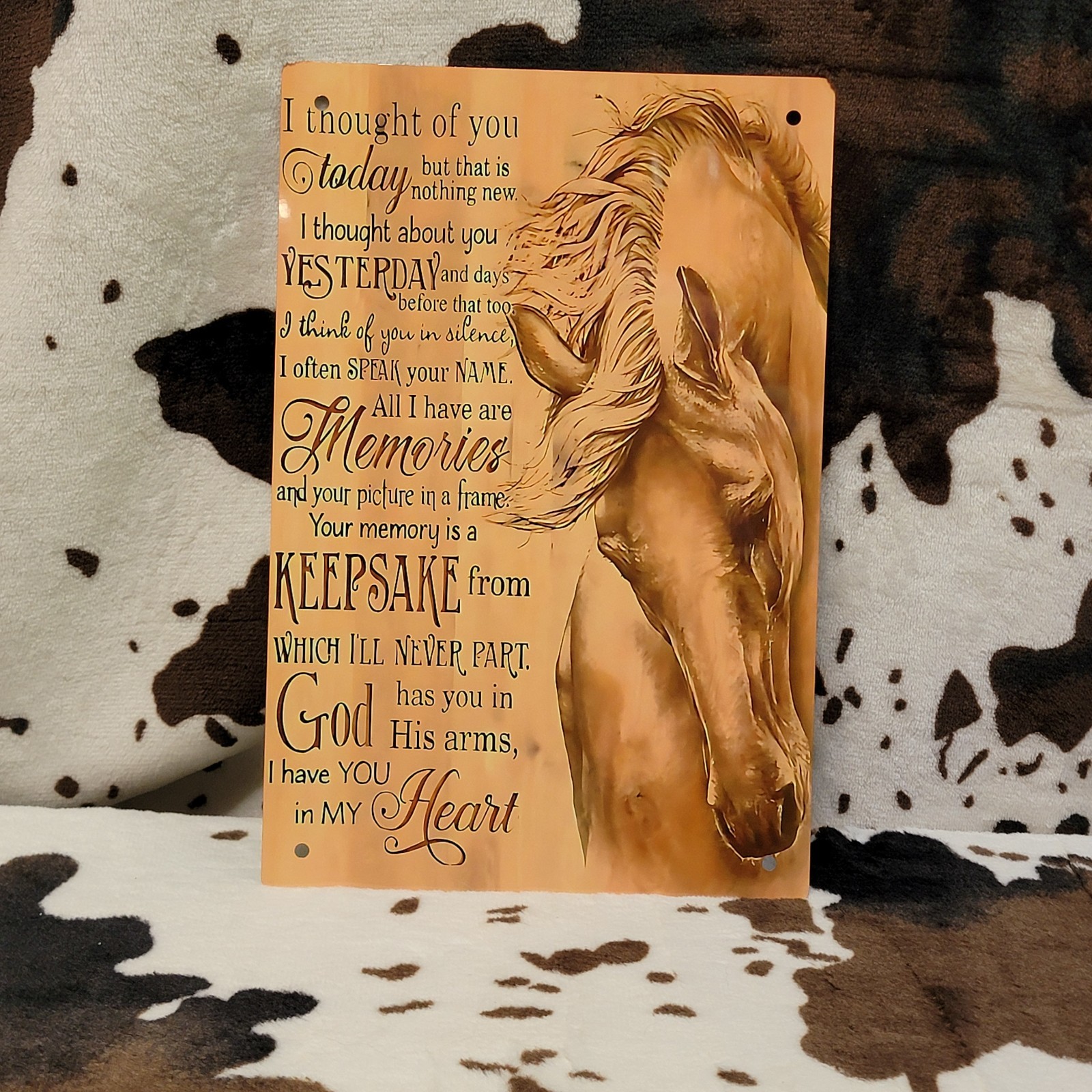Horse I Thought Of You Today Vintage Retro Tin Sign Door Home Wall Decor Metal
