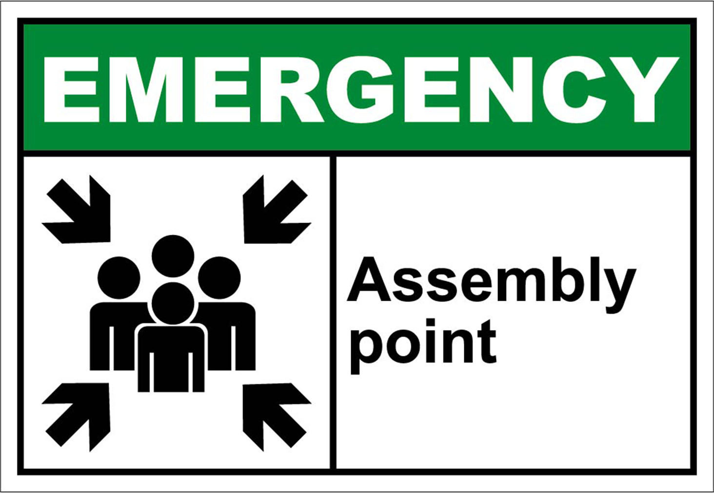 Assembly Point Emergency OSHA / ANSI Aluminum METAL Sign