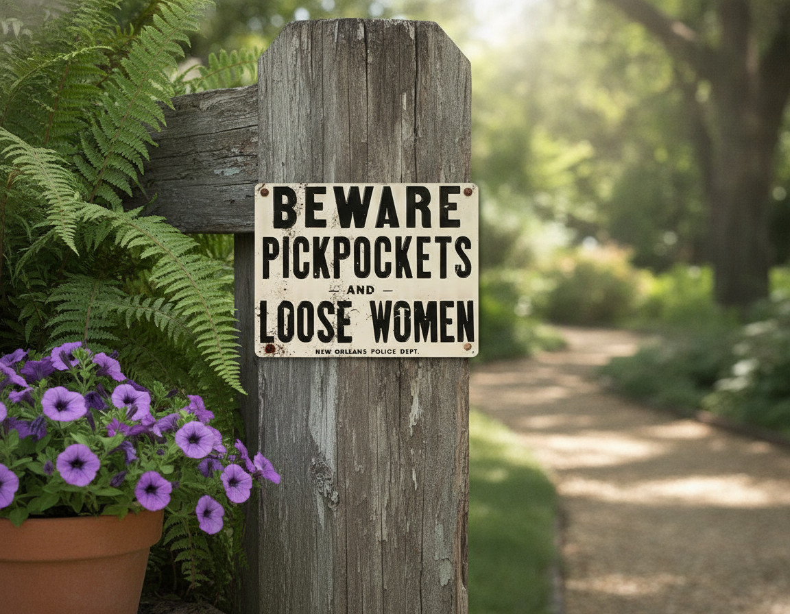 Beware of Pickpockets and Loose Women Tin Sign 8 x 12 in, Retro Wall Art