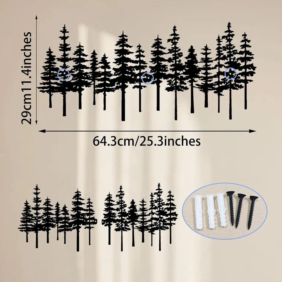 Metal Pine Tree Wall Art Decor Nature Home Decor Cedar Trees Metal Sign Wall Dec