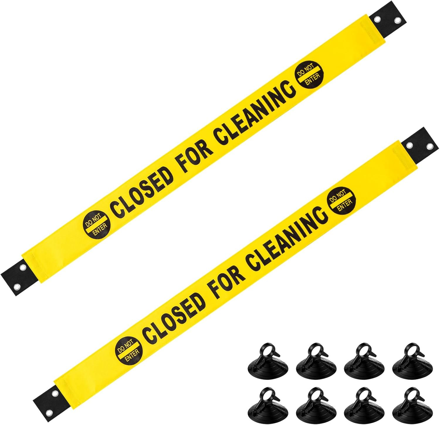 2 Pcs Restroom Closed for Cleaning Sign with Magnetic Ends Nylon Bathroom Cleani