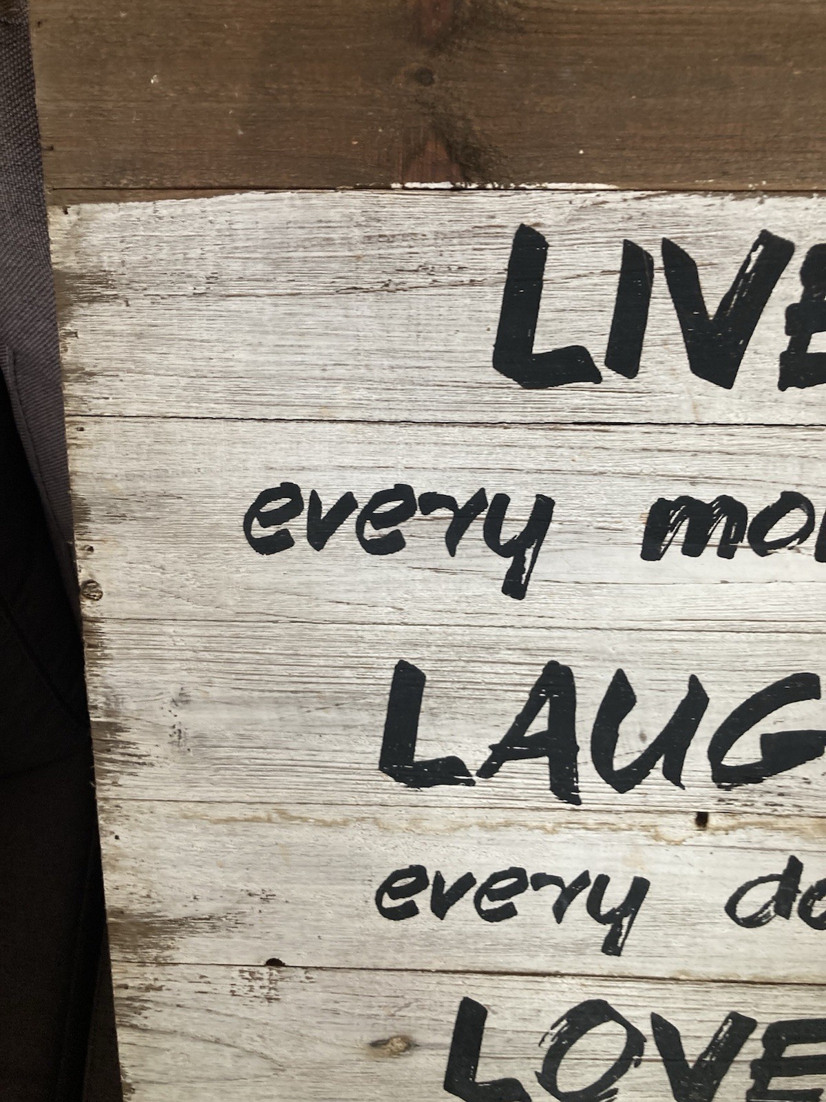 Live Every Moment Laugh Every Day Love Beyond Words Wooden Sign Decor 22 X 16 In