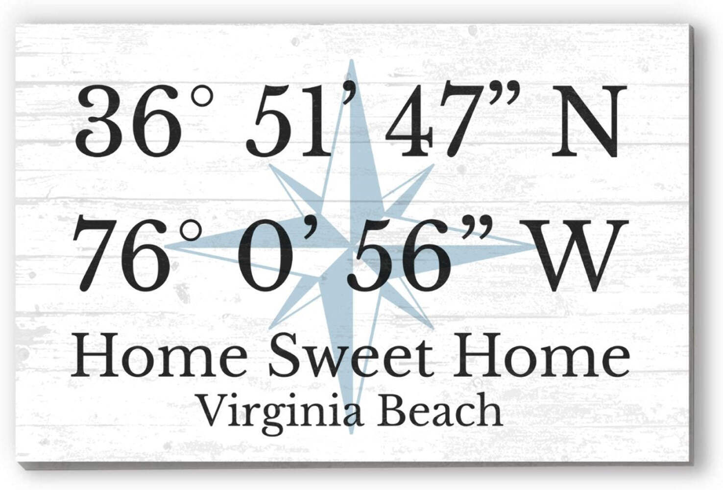 Wood GPS Coordinate Sign Custom Location Latitude Longitude Wall Art – 16.5″ x 1