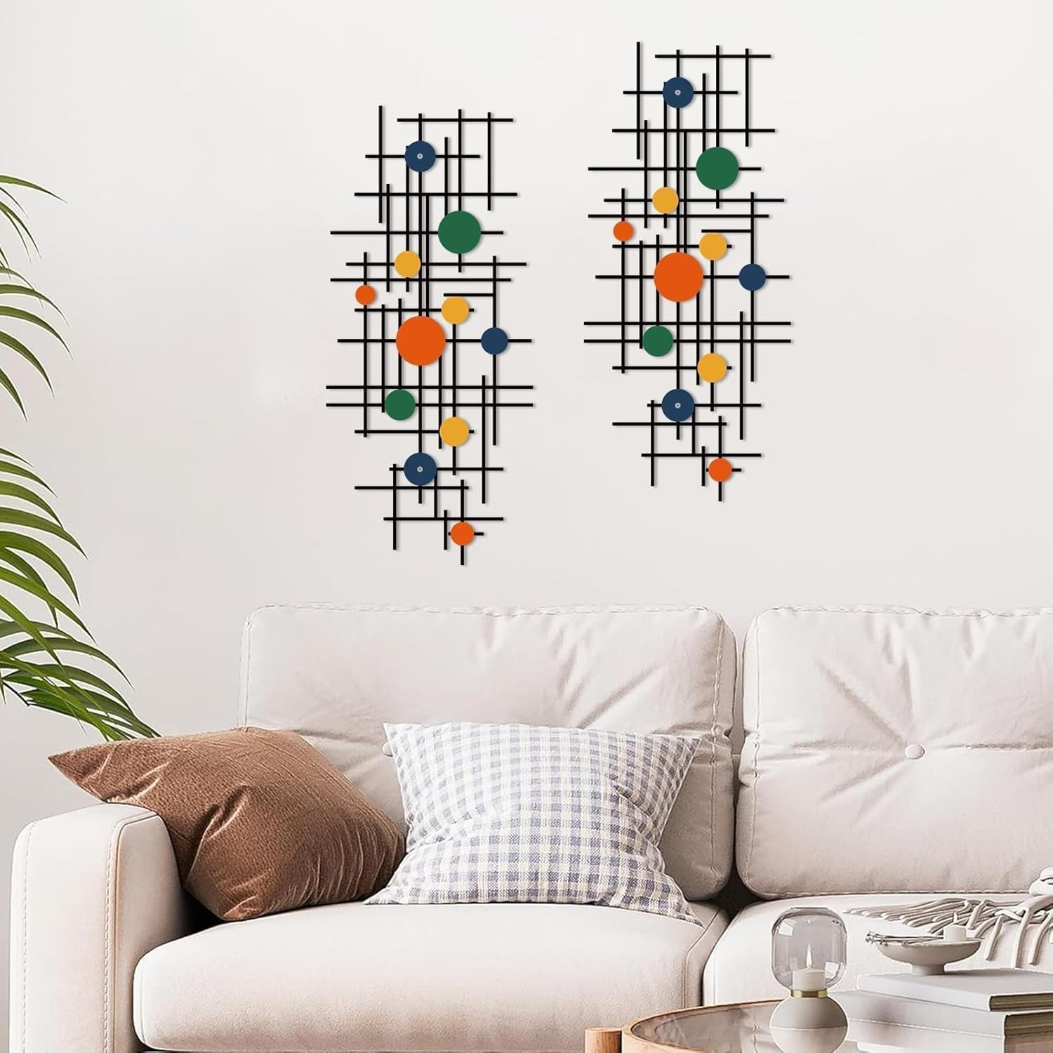 Durable Geometric Wall Sculpture Set – Modern Metal Art for Living Room & Office