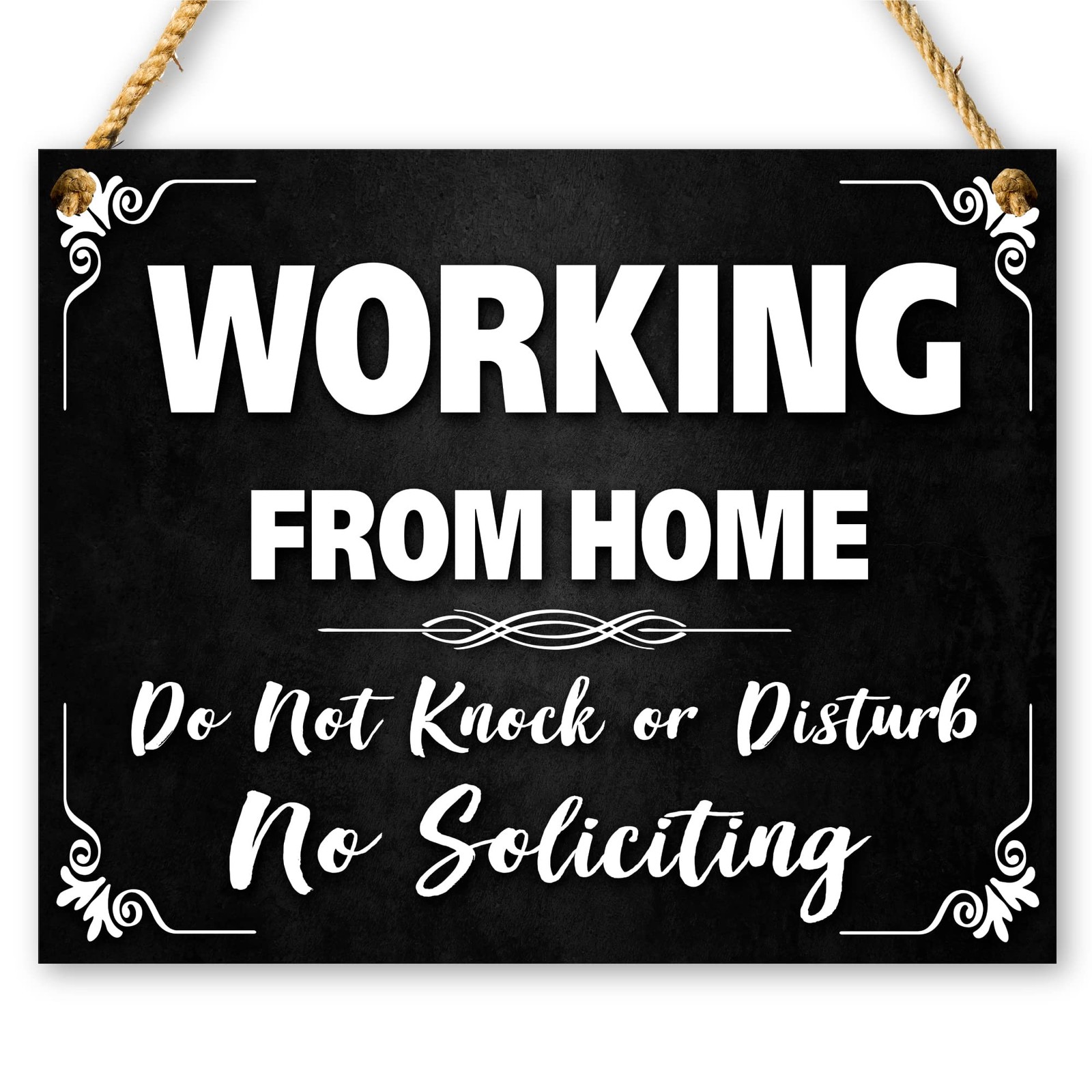 Working From Home Sign 10×8 Dibond Do Not Disturb Door Hanger Sign No Soliciting