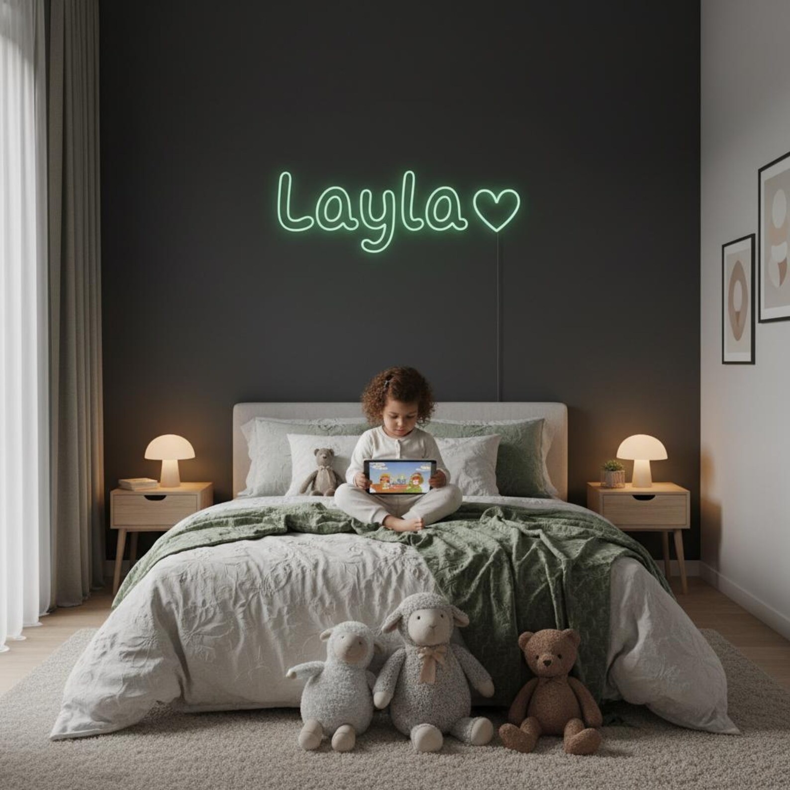 Personalized Kids Name Neon Sign Custom Name Nursery Bedroom Home Wall Decor