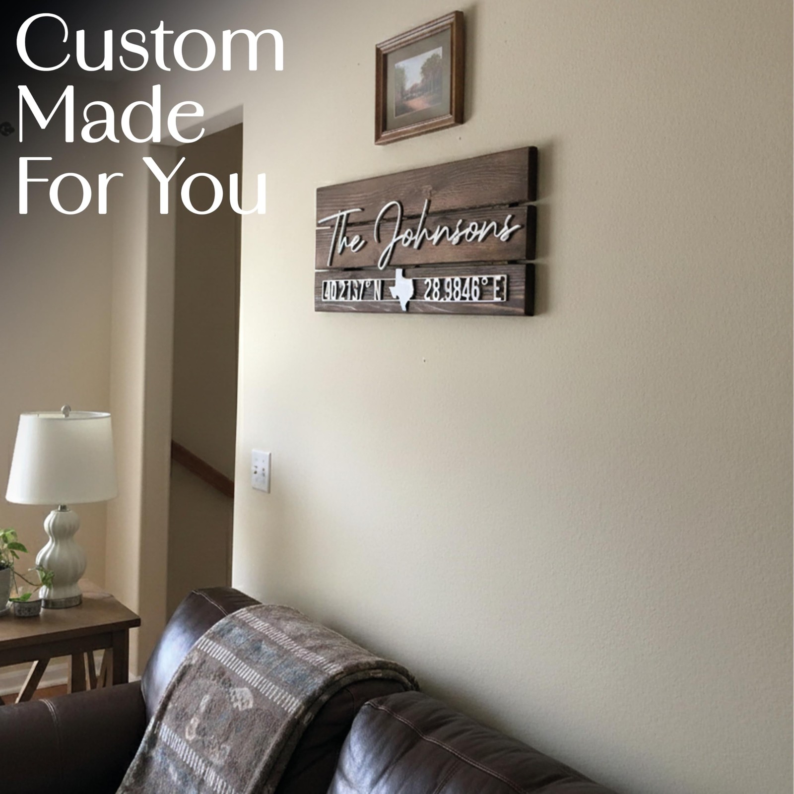 Custom Coordinates Sign Family Name Latitude Longitude Anniversary 23×10″