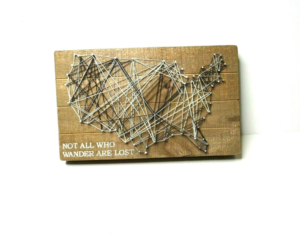 Travel String Art U.S. Map Wall Plaque Gift Not All Who Wander Are Lost Camping