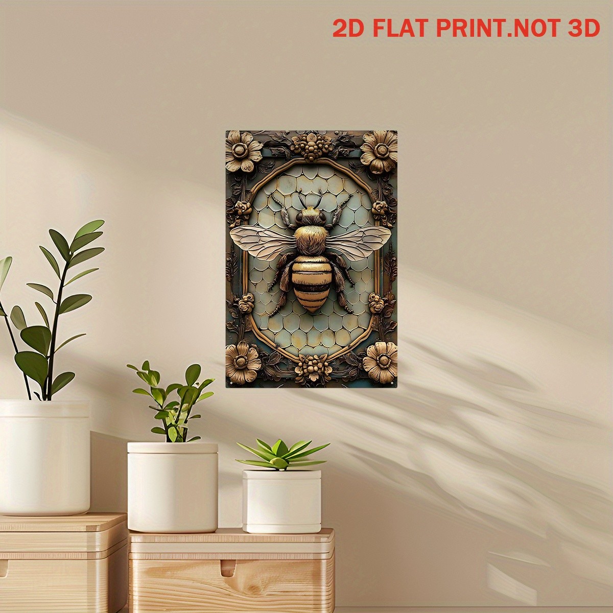 Vintage Ornate Bee Metal Sign Elegant Rustic Home Decoration Nature Lover Gift