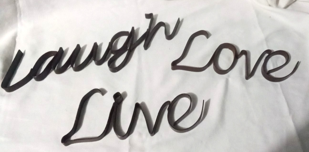 Live Love Laugh Brown Metal Wall Art Hanging Weathered Rustic