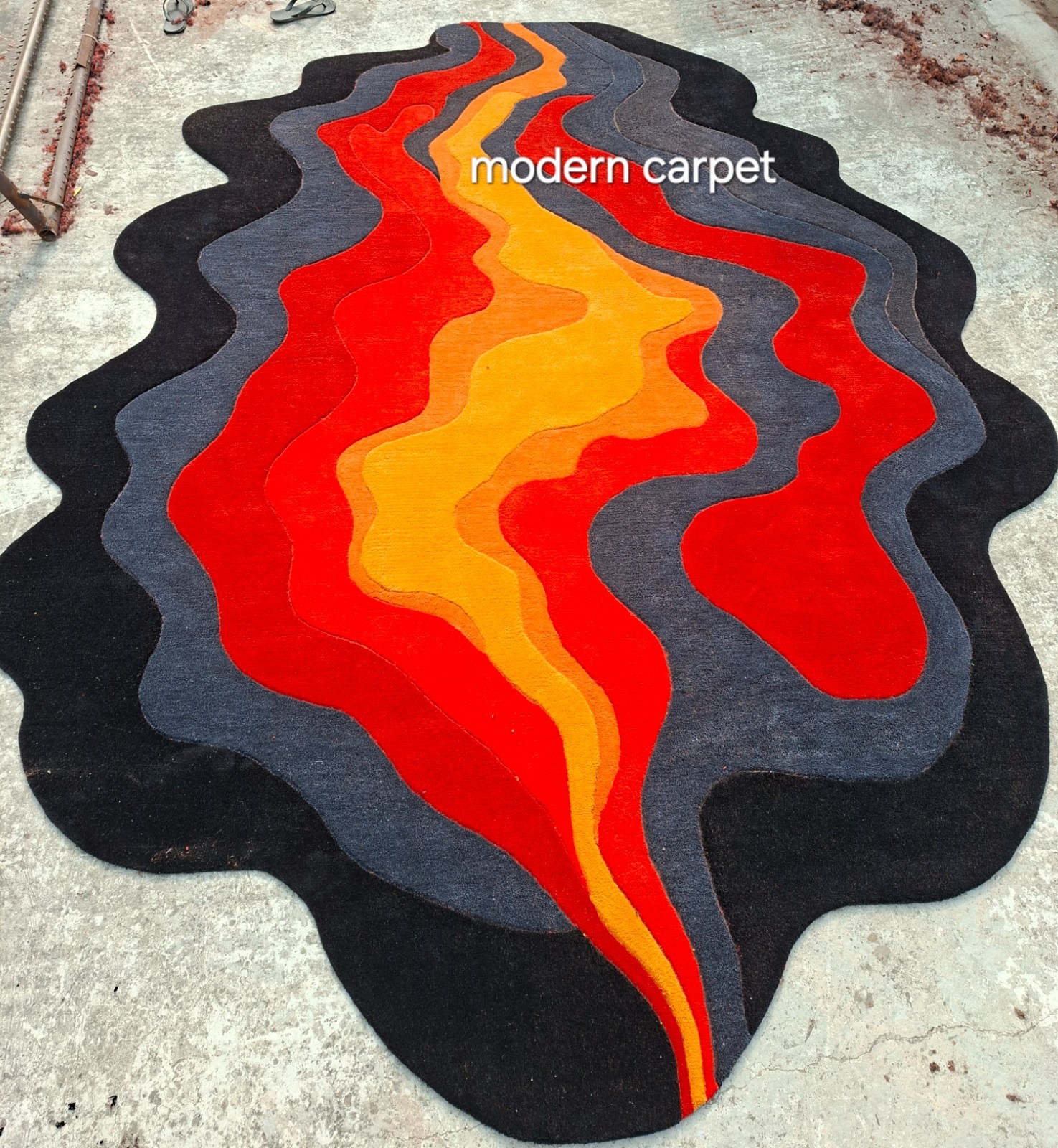 Irregular Shape Rugs Handmade 100% Woolen Hand Tufted For Home Decoration