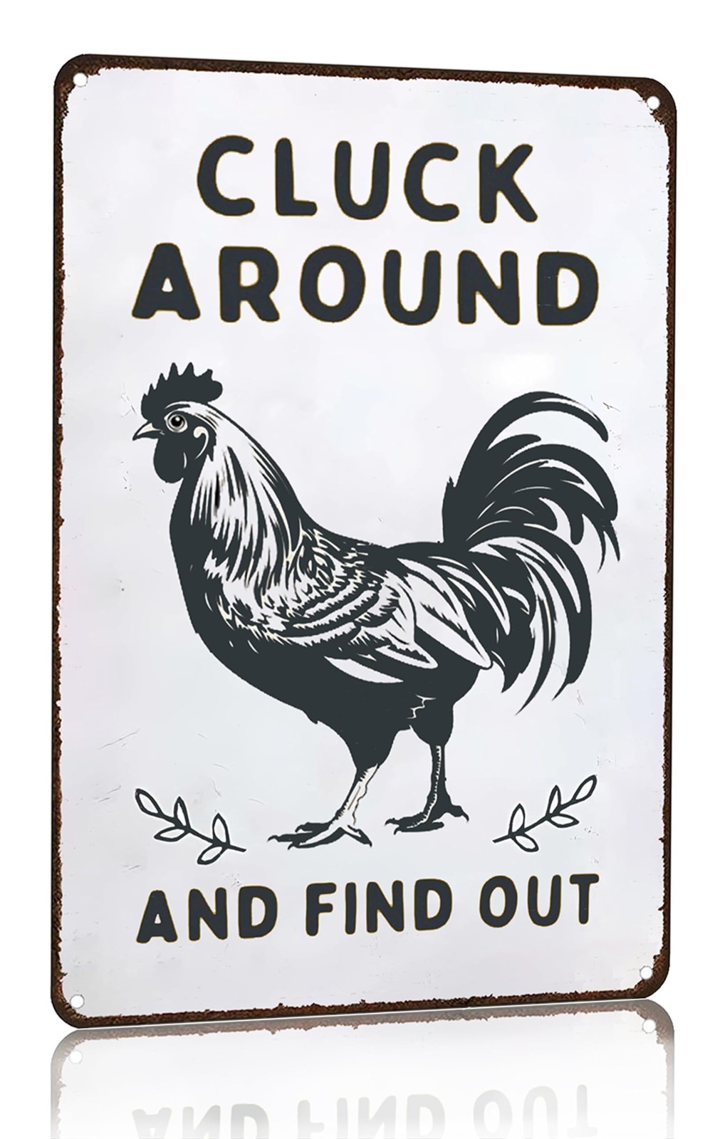 Funny Chicken Gifts Chicken Cluck Around and Find Out Tin Sign for Home Farm …