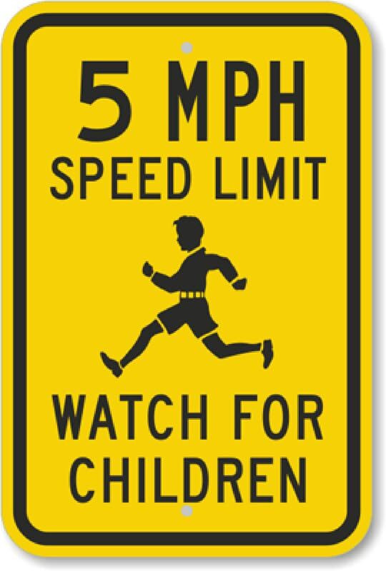 5 Mph Speed Sign Bangin Meats Aluminum Weatherproof 8×12 Outdoor