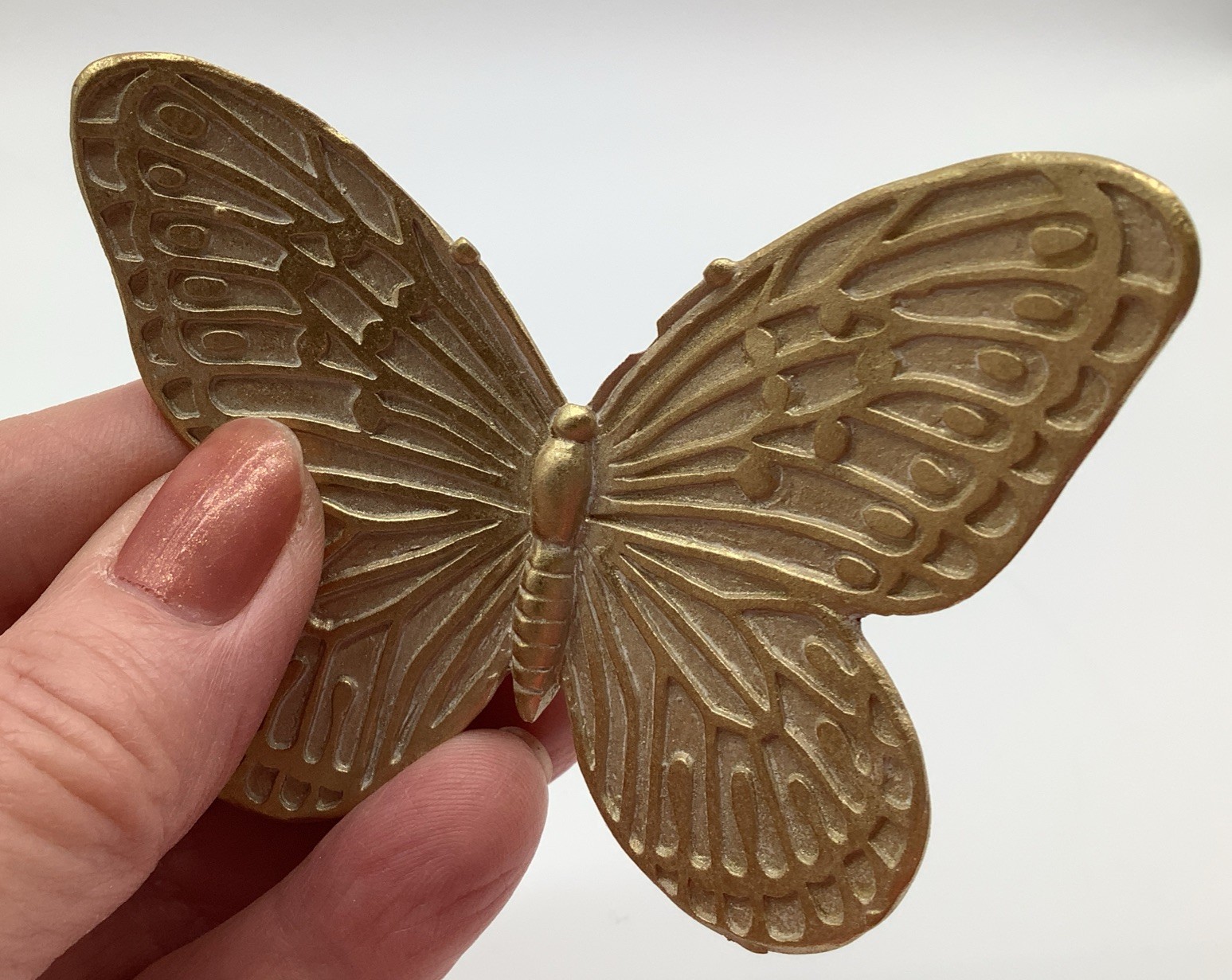 Set Of 8 Vintage Retro Mid Century Plastic Gold Butterfly Wall Hanging Art