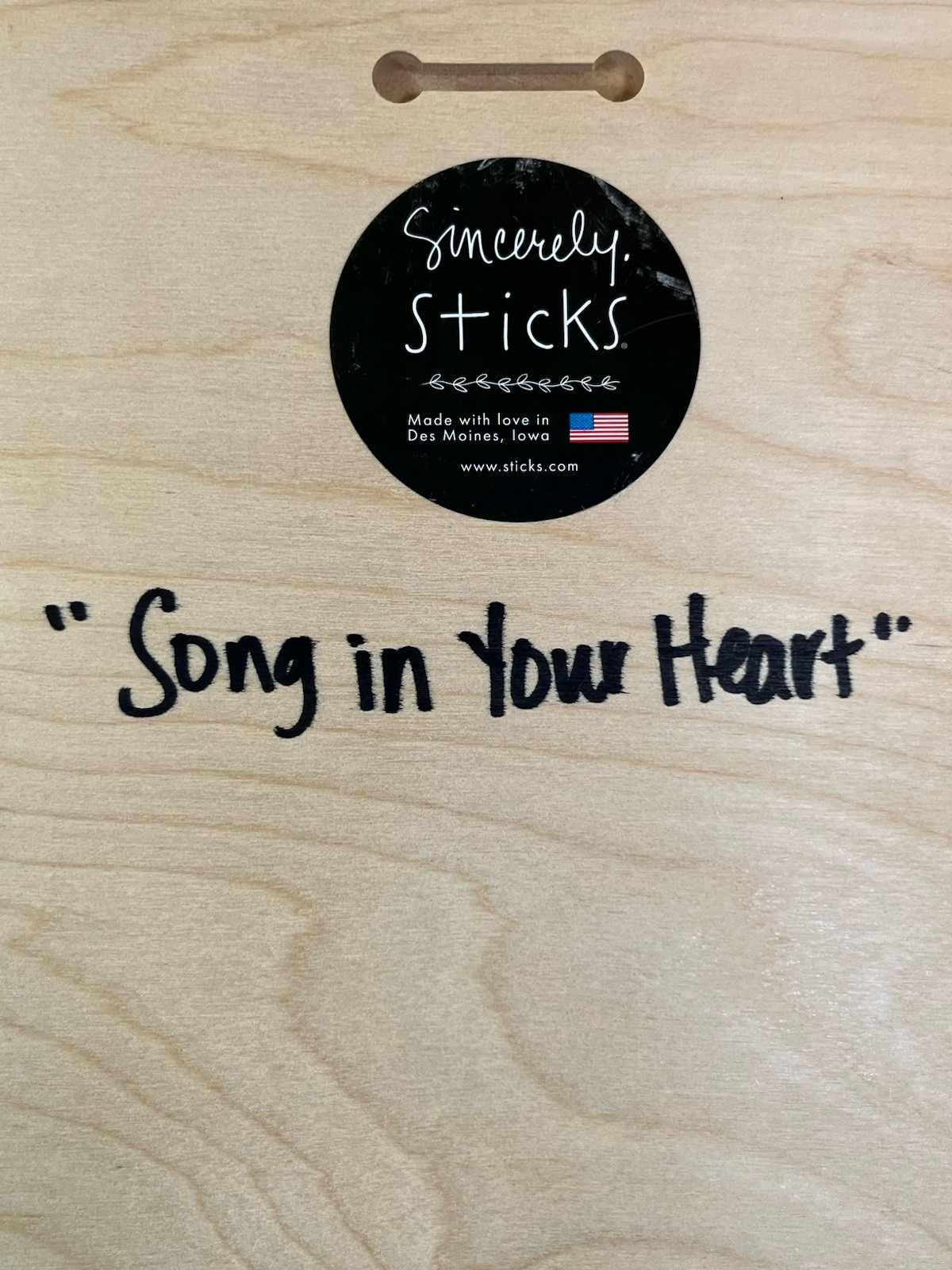 Sincerely Sticks Keep A Song In Your Heart 9″x9″ Wood Wall Hanging Plaque