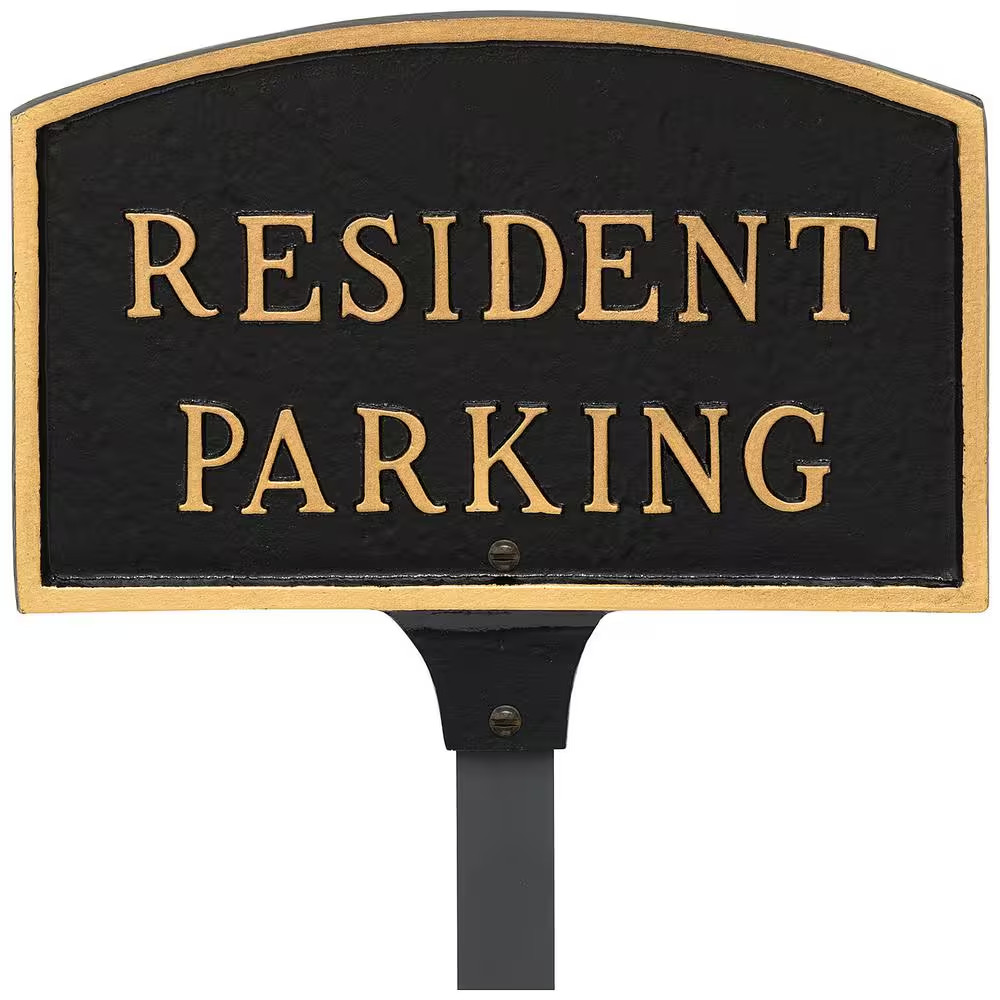 5.5 In. X 9 In. Small Arch Resident Parking Statement Plaque Sign with 23 In. La