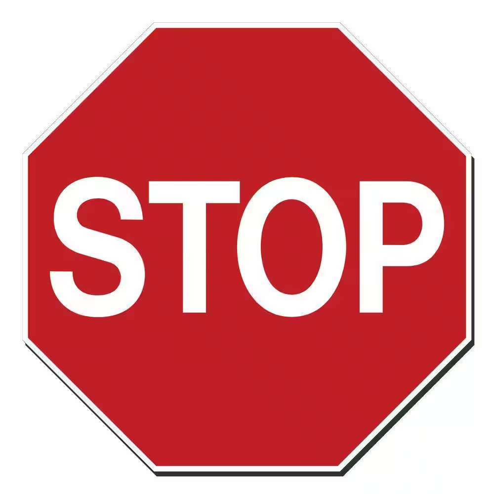 18 In. X 18 In. Octagon Stop Sign Printed on More Durable, Thicker, Longer Lasti